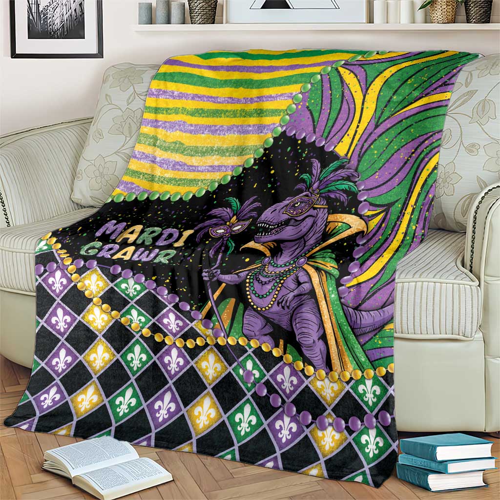 Mardi Gras Blanket King Rex Glitter Effect