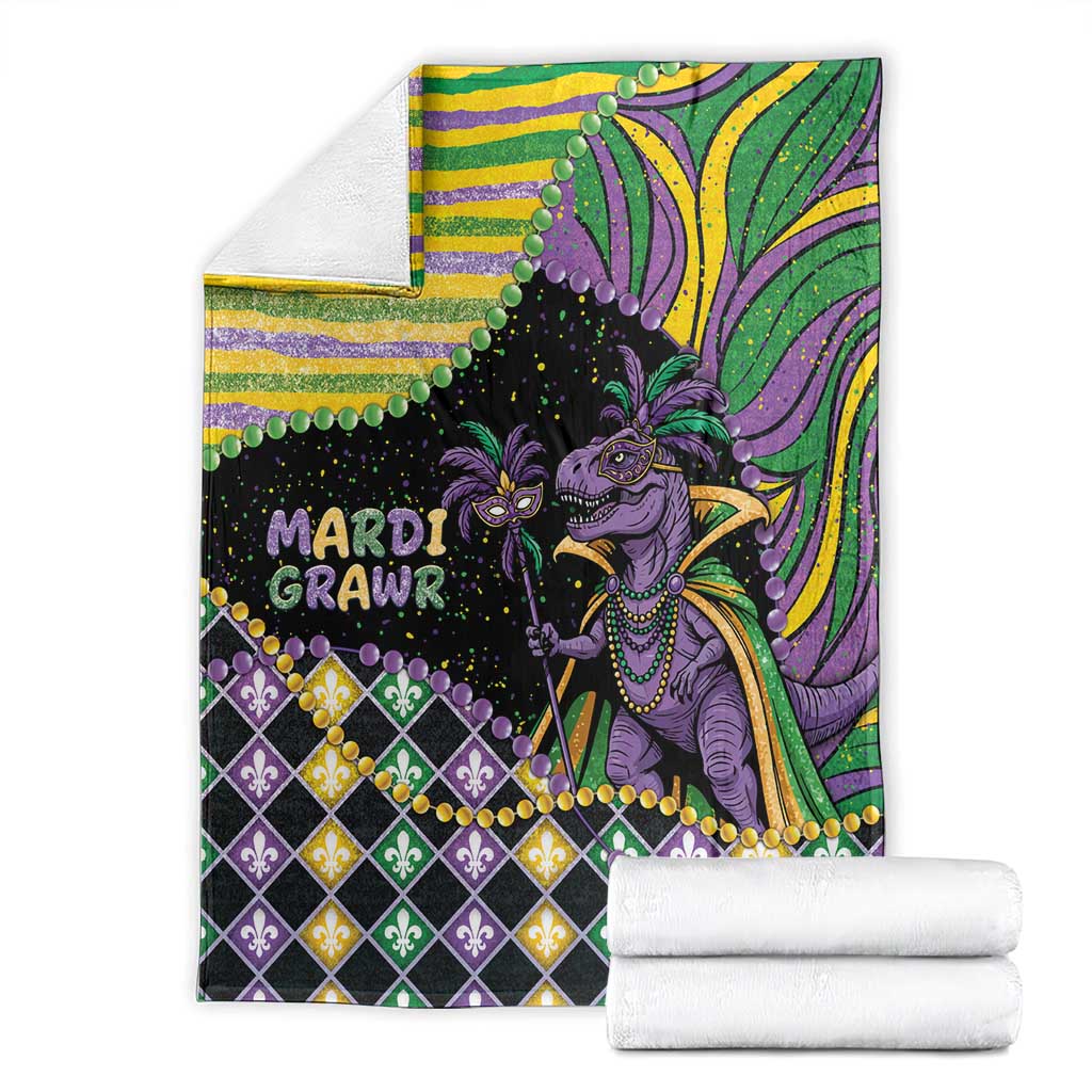 Mardi Gras Blanket King Rex Glitter Effect