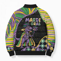 Mardi Gras Bomber Puffer Jacket King Rex Glitter Effect