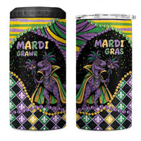 Mardi Gras 4 in 1 Can Cooler Tumbler King Rex Glitter Effect