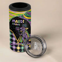 Mardi Gras 4 in 1 Can Cooler Tumbler King Rex Glitter Effect