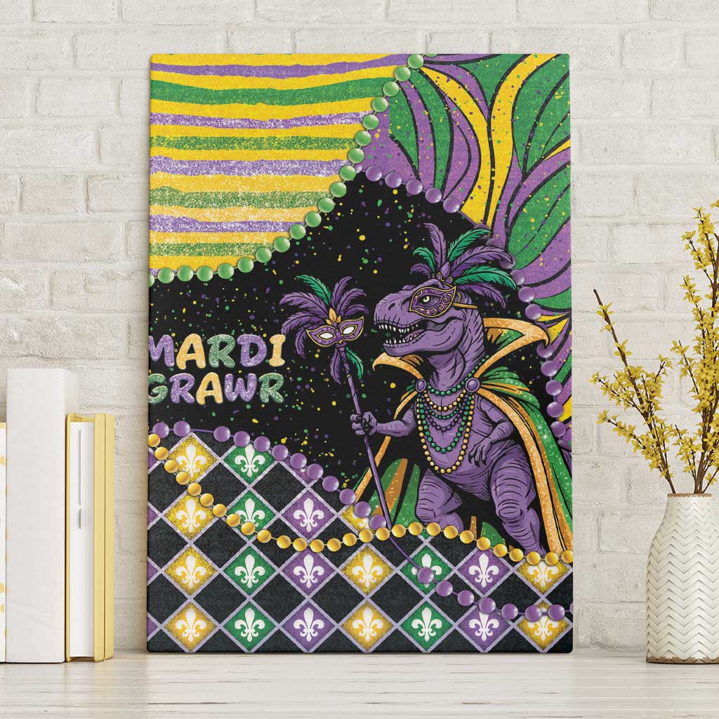 Mardi Gras Canvas Wall Art King Rex Glitter Effect