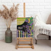 Mardi Gras Canvas Wall Art King Rex Glitter Effect