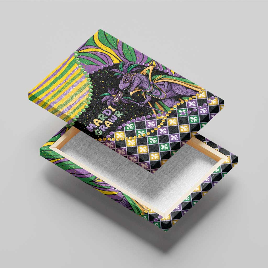 Mardi Gras Canvas Wall Art King Rex Glitter Effect