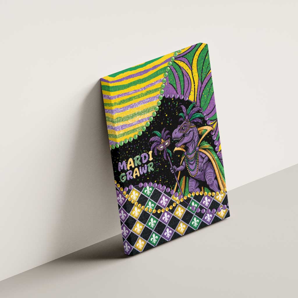 Mardi Gras Canvas Wall Art King Rex Glitter Effect