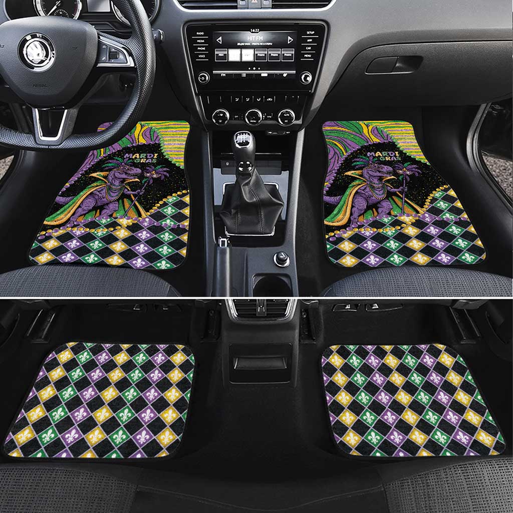 Mardi Gras Car Mats King Rex Glitter Effect