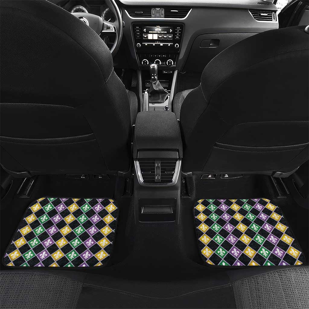 Mardi Gras Car Mats King Rex Glitter Effect