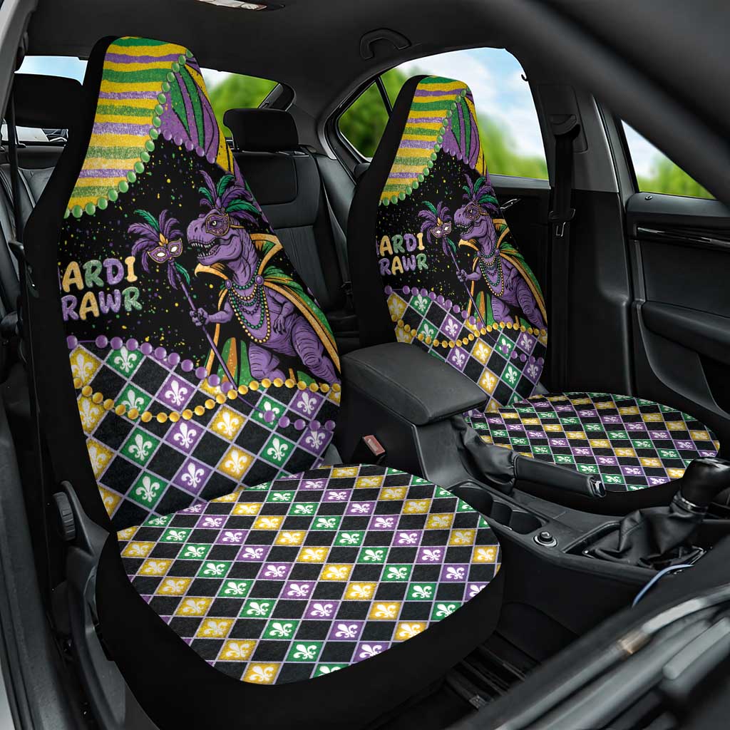 Mardi Gras Car Seat Cover King Rex Glitter Effect