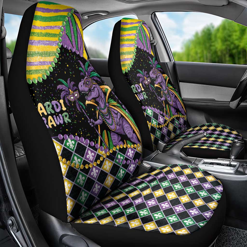 Mardi Gras Car Seat Cover King Rex Glitter Effect