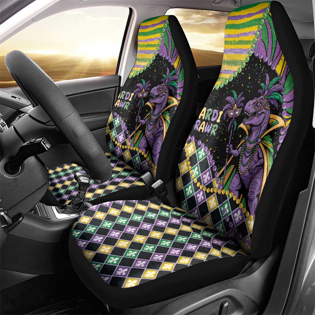 Mardi Gras Car Seat Cover King Rex Glitter Effect