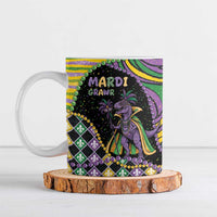 Mardi Gras Ceramic Mug King Rex Glitter Effect