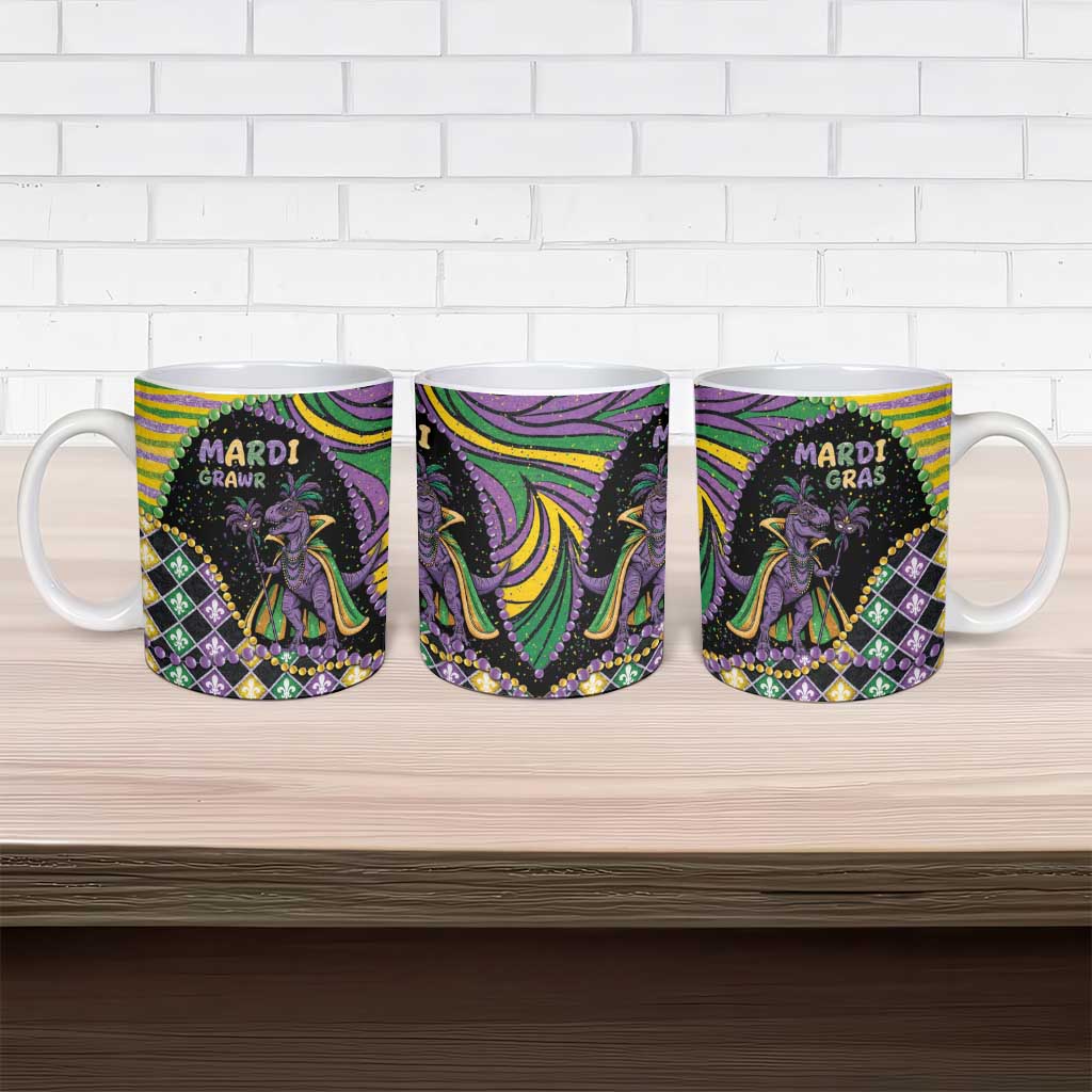 Mardi Gras Ceramic Mug King Rex Glitter Effect