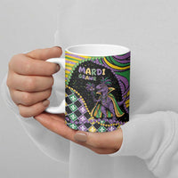 Mardi Gras Ceramic Mug King Rex Glitter Effect