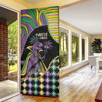 Mardi Gras Door Cover King Rex Glitter Effect