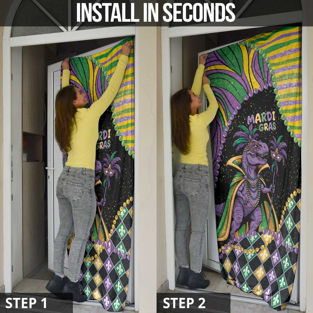 Mardi Gras Door Cover King Rex Glitter Effect