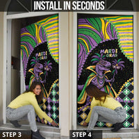 Mardi Gras Door Cover King Rex Glitter Effect