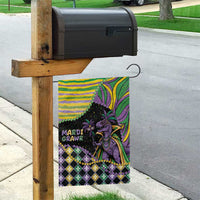 Mardi Gras Garden Flag King Rex Glitter Effect