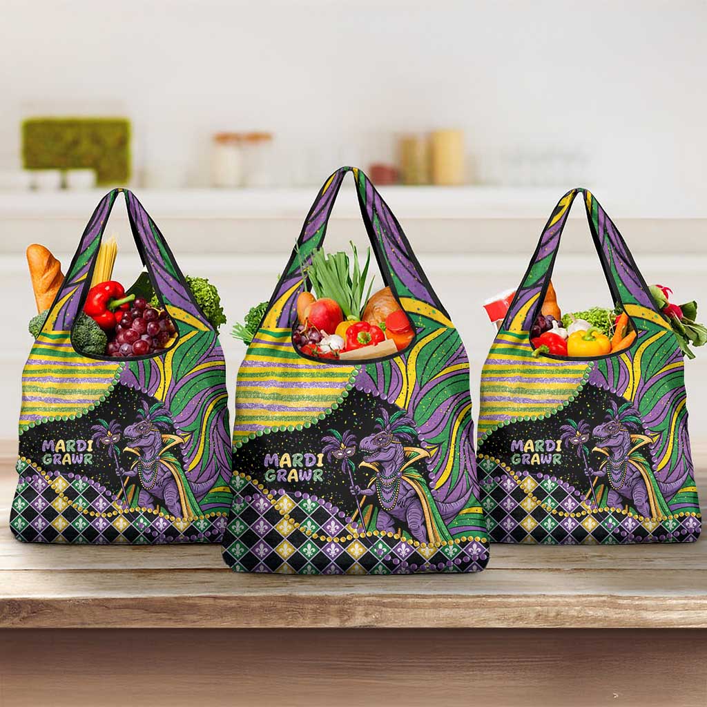 Mardi Gras Grocery Bag King Rex Glitter Effect