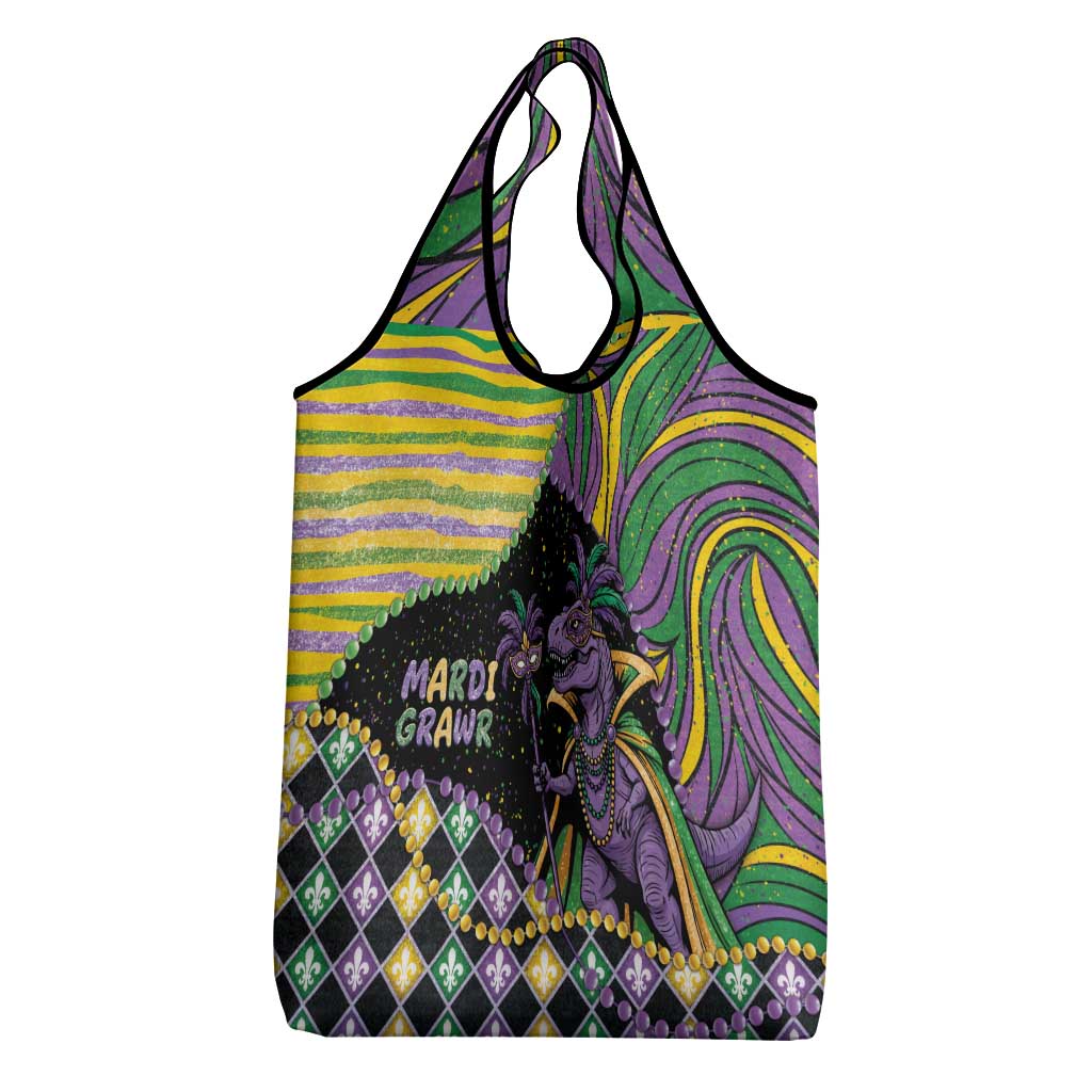 Mardi Gras Grocery Bag King Rex Glitter Effect