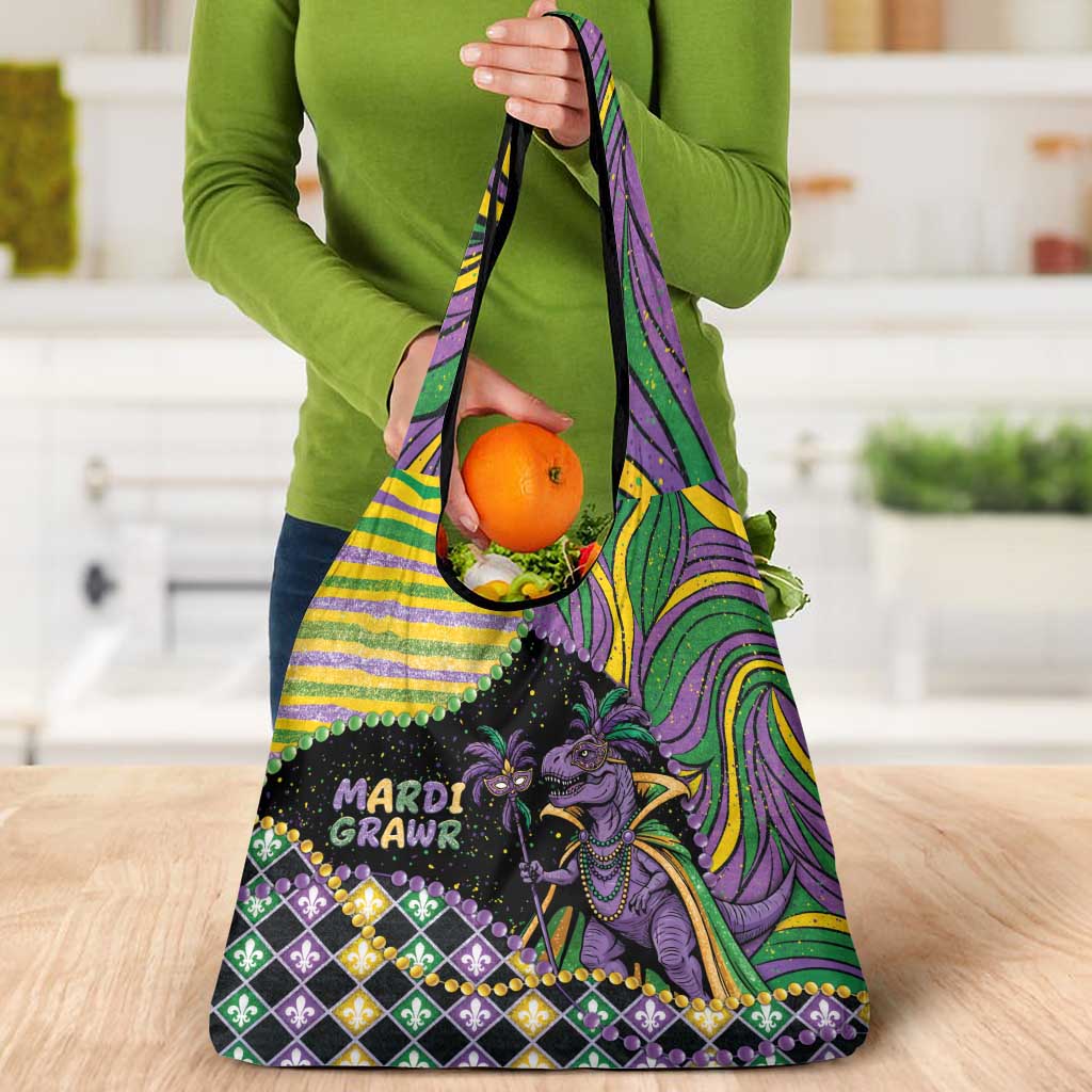 Mardi Gras Grocery Bag King Rex Glitter Effect