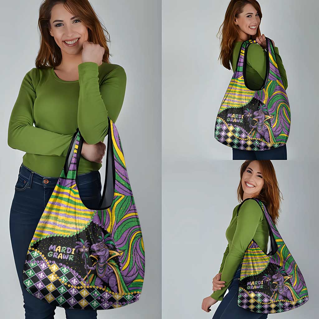 Mardi Gras Grocery Bag King Rex Glitter Effect