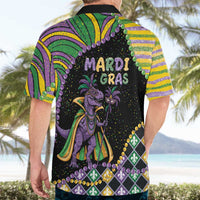 Mardi Gras Hawaiian Shirt King Rex Glitter Effect