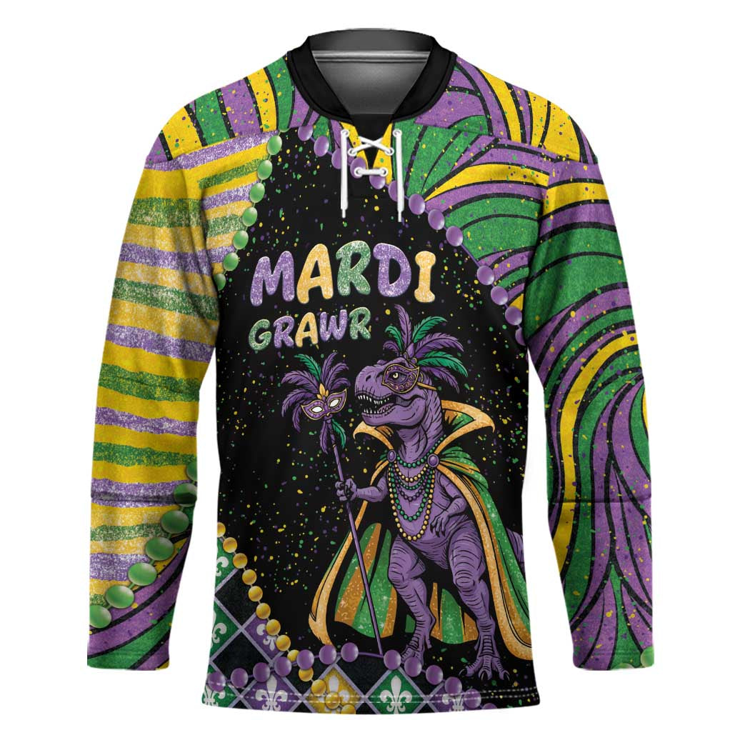 Mardi Gras Hockey Jersey King Rex Glitter Effect