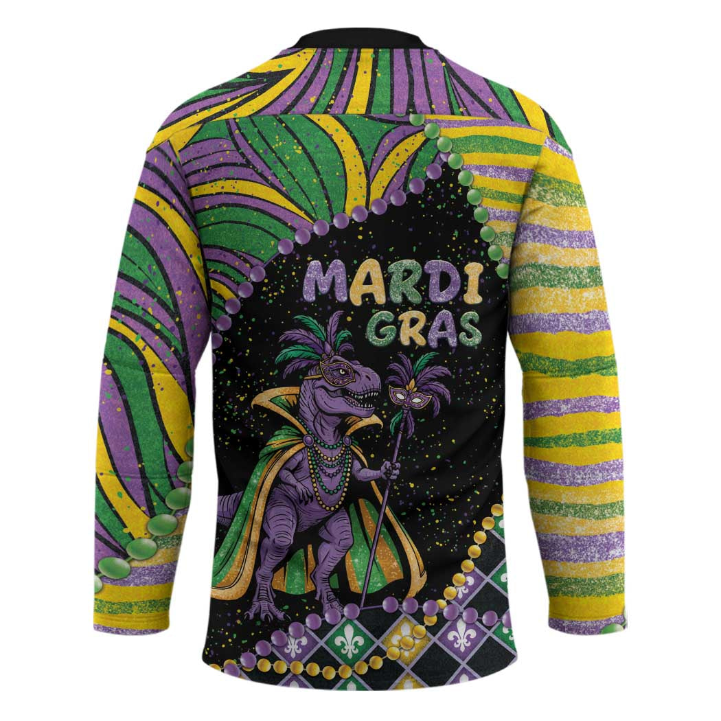 Mardi Gras Hockey Jersey King Rex Glitter Effect