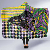 Mardi Gras Hooded Blanket King Rex Glitter Effect