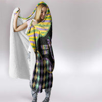 Mardi Gras Hooded Blanket King Rex Glitter Effect