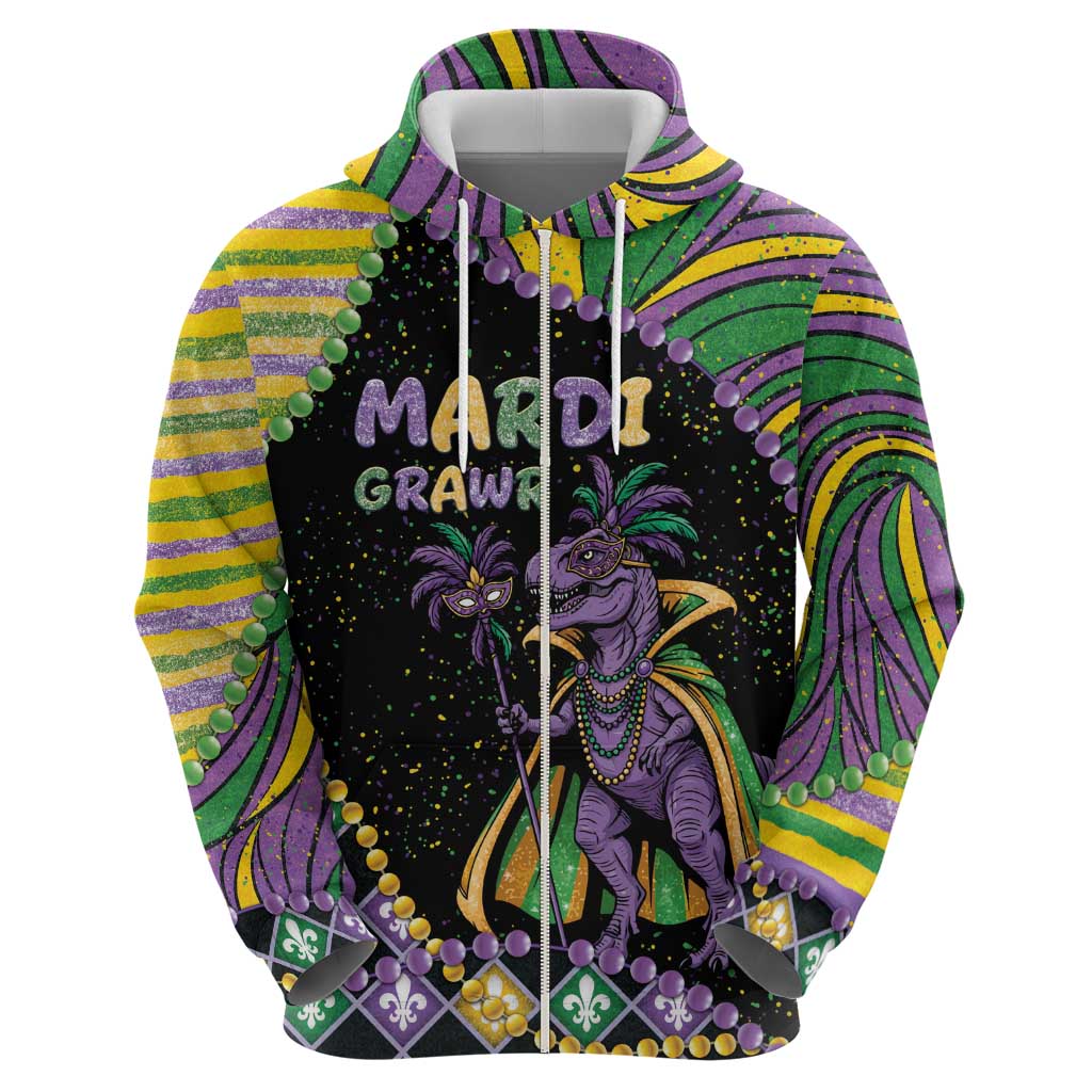 Mardi Gras Hoodie King Rex Glitter Effect