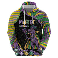 Mardi Gras Hoodie King Rex Glitter Effect
