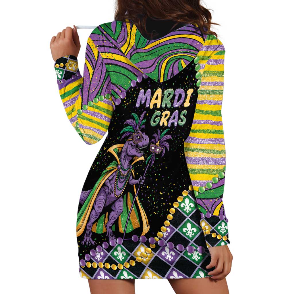 Mardi Gras Hoodie Dress King Rex Glitter Effect