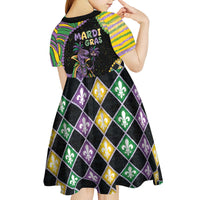 Mardi Gras Kid Short Sleeve Dress King Rex Glitter Effect