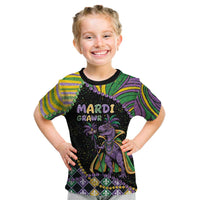 Mardi Gras Kid T Shirt King Rex Glitter Effect