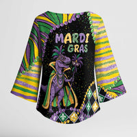 Mardi Gras Kimono Sleeve Blouse King Rex Glitter Effect