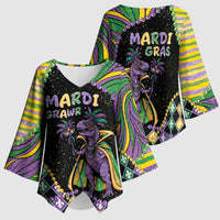 Mardi Gras Kimono Sleeve Blouse King Rex Glitter Effect
