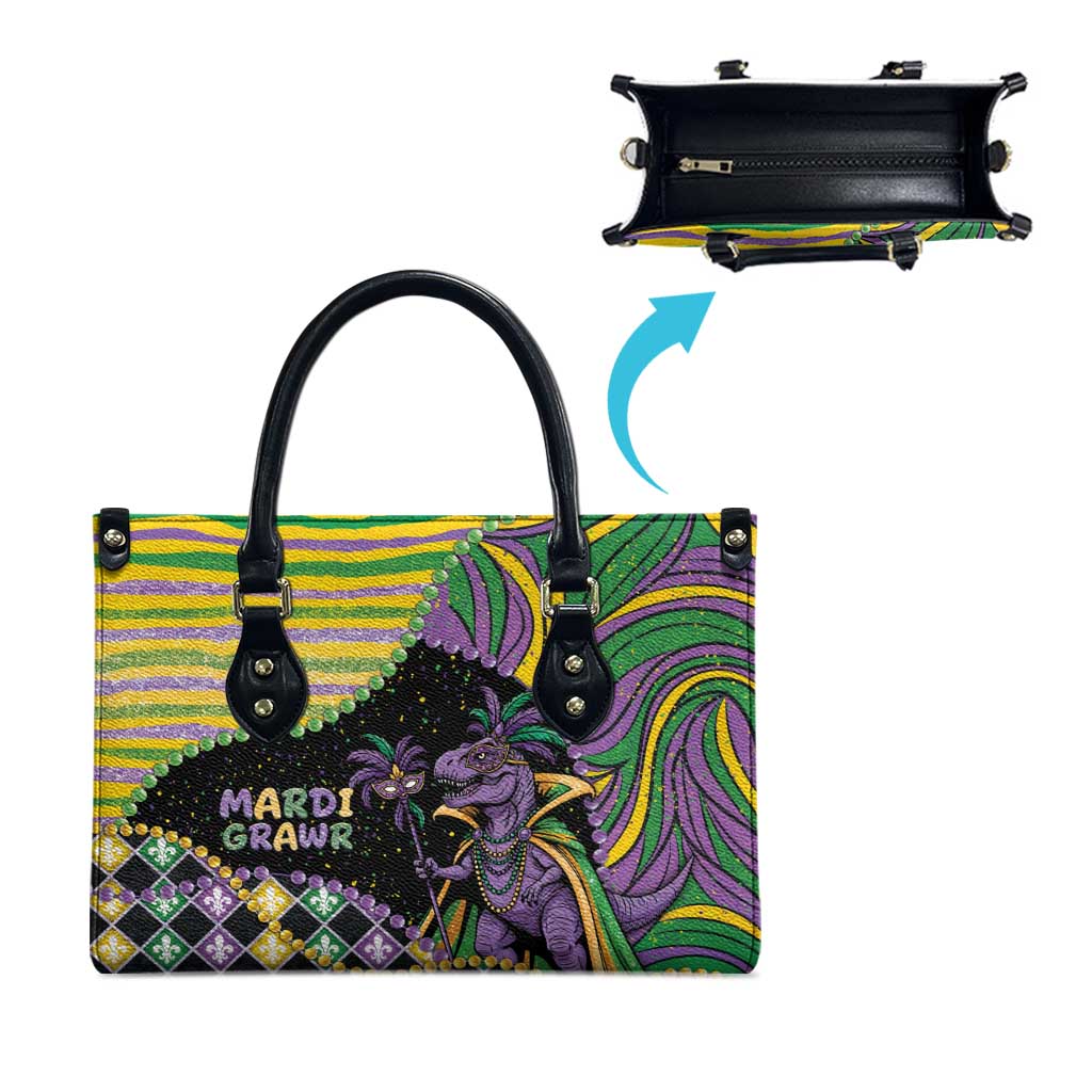 Mardi Gras Leather Bag King Rex Glitter Effect
