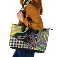 Mardi Gras Leather Tote Bag King Rex Glitter Effect