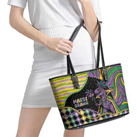 Mardi Gras Leather Tote Bag King Rex Glitter Effect