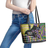 Mardi Gras Leather Tote Bag King Rex Glitter Effect