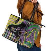 Mardi Gras Leather Tote Bag King Rex Glitter Effect