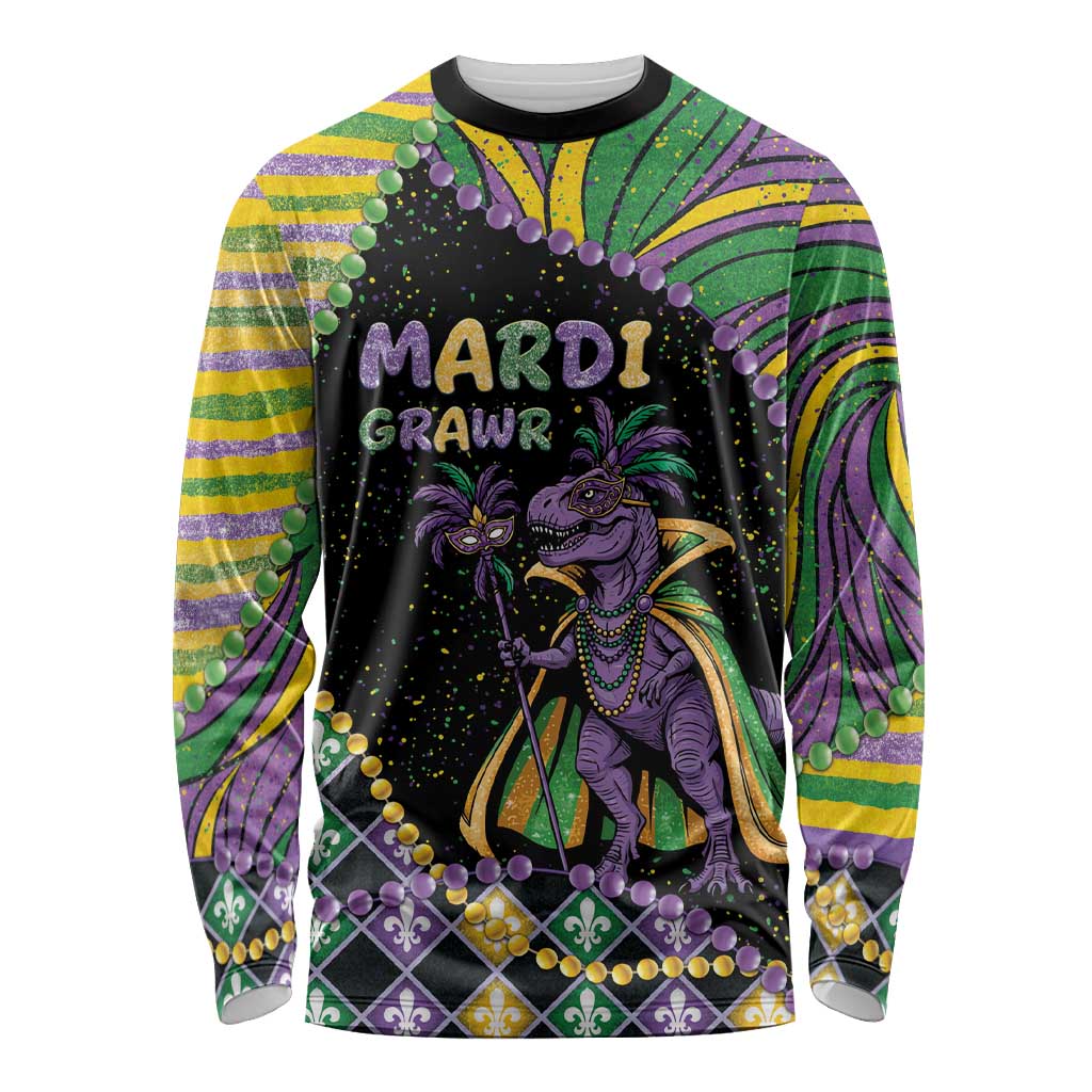 Mardi Gras Long Sleeve Shirt King Rex Glitter Effect