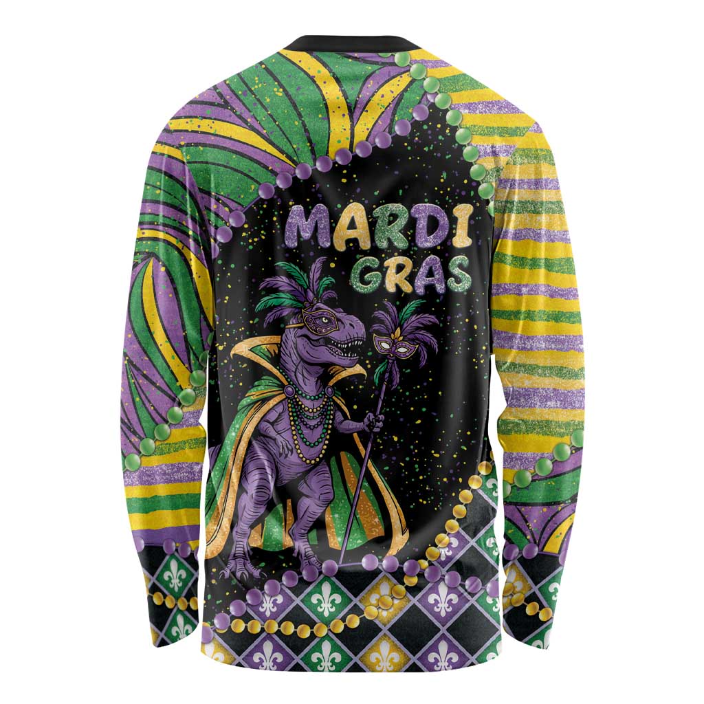 Mardi Gras Long Sleeve Shirt King Rex Glitter Effect