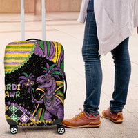Mardi Gras Luggage Cover King Rex Glitter Effect