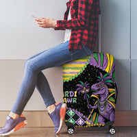 Mardi Gras Luggage Cover King Rex Glitter Effect
