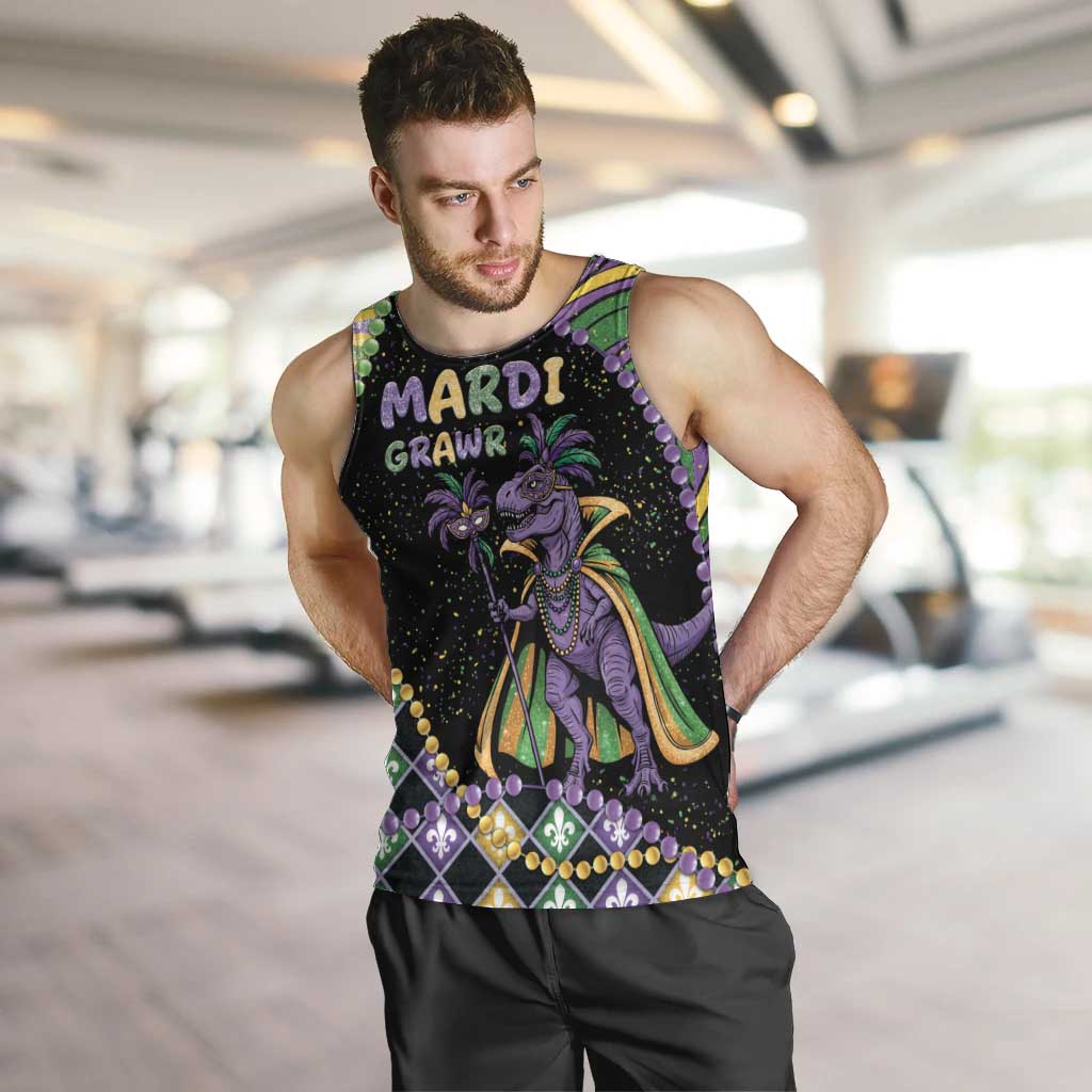 Mardi Gras Men Tank Top King Rex Glitter Effect