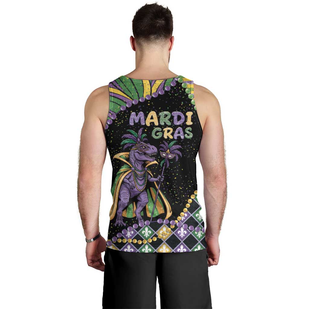 Mardi Gras Men Tank Top King Rex Glitter Effect