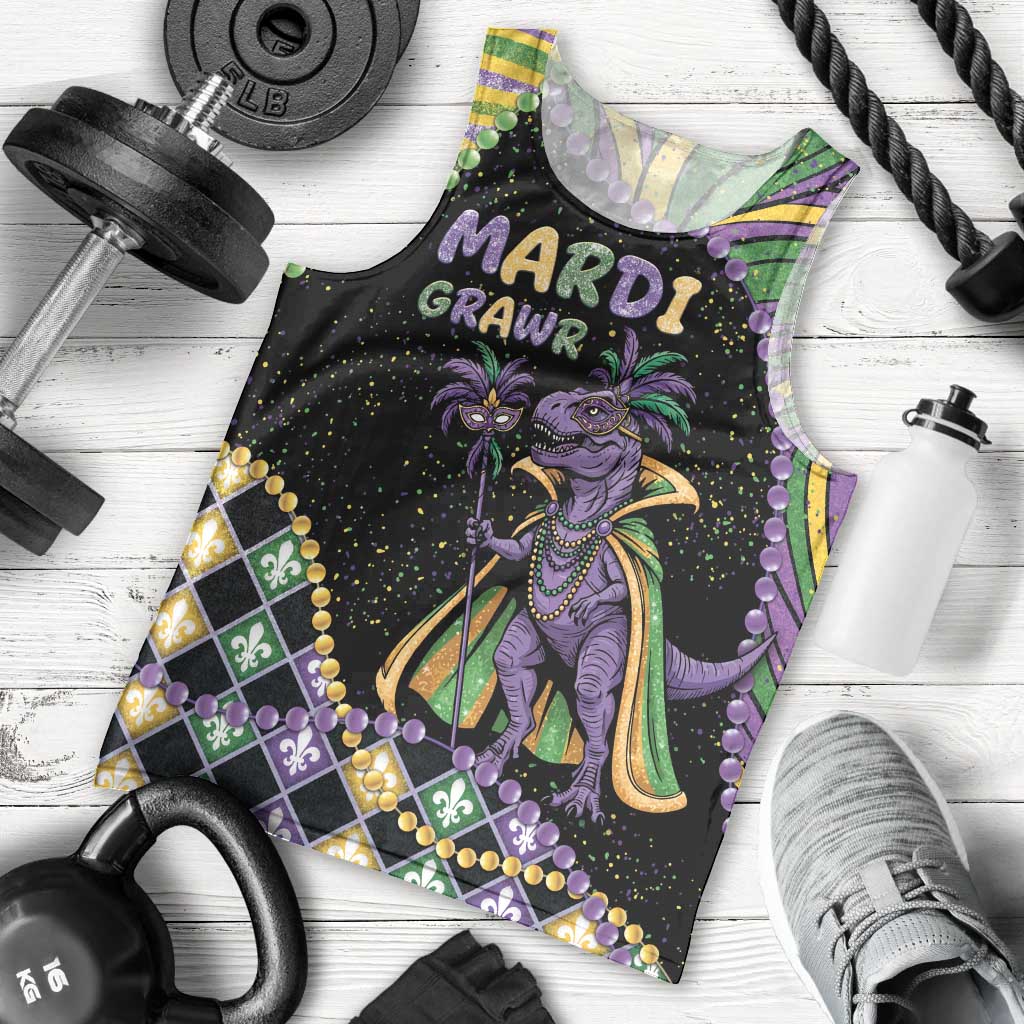 Mardi Gras Men Tank Top King Rex Glitter Effect