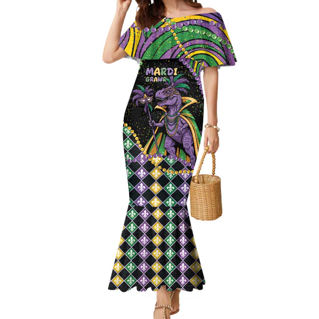 Mardi Gras Mermaid Dress King Rex Glitter Effect